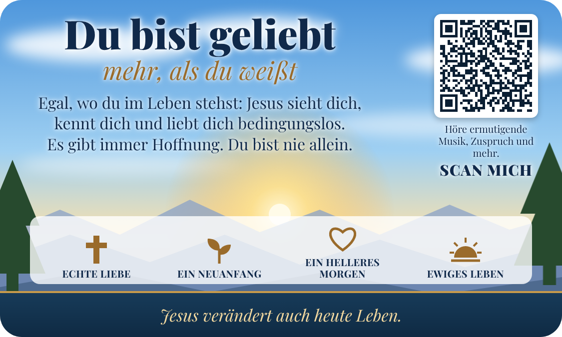 Rückseite der Millions-Missing-Visitenkarte mit funktionierendem QR-Code