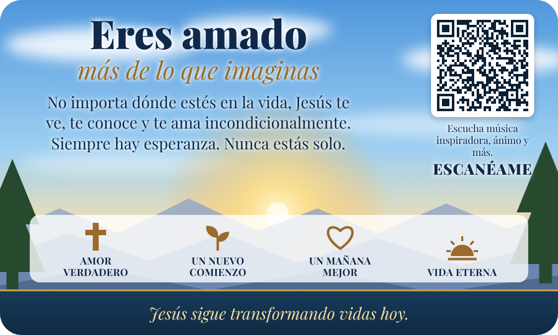 Reverso de la tarjeta de presentación de Millions Missing con código QR funcional