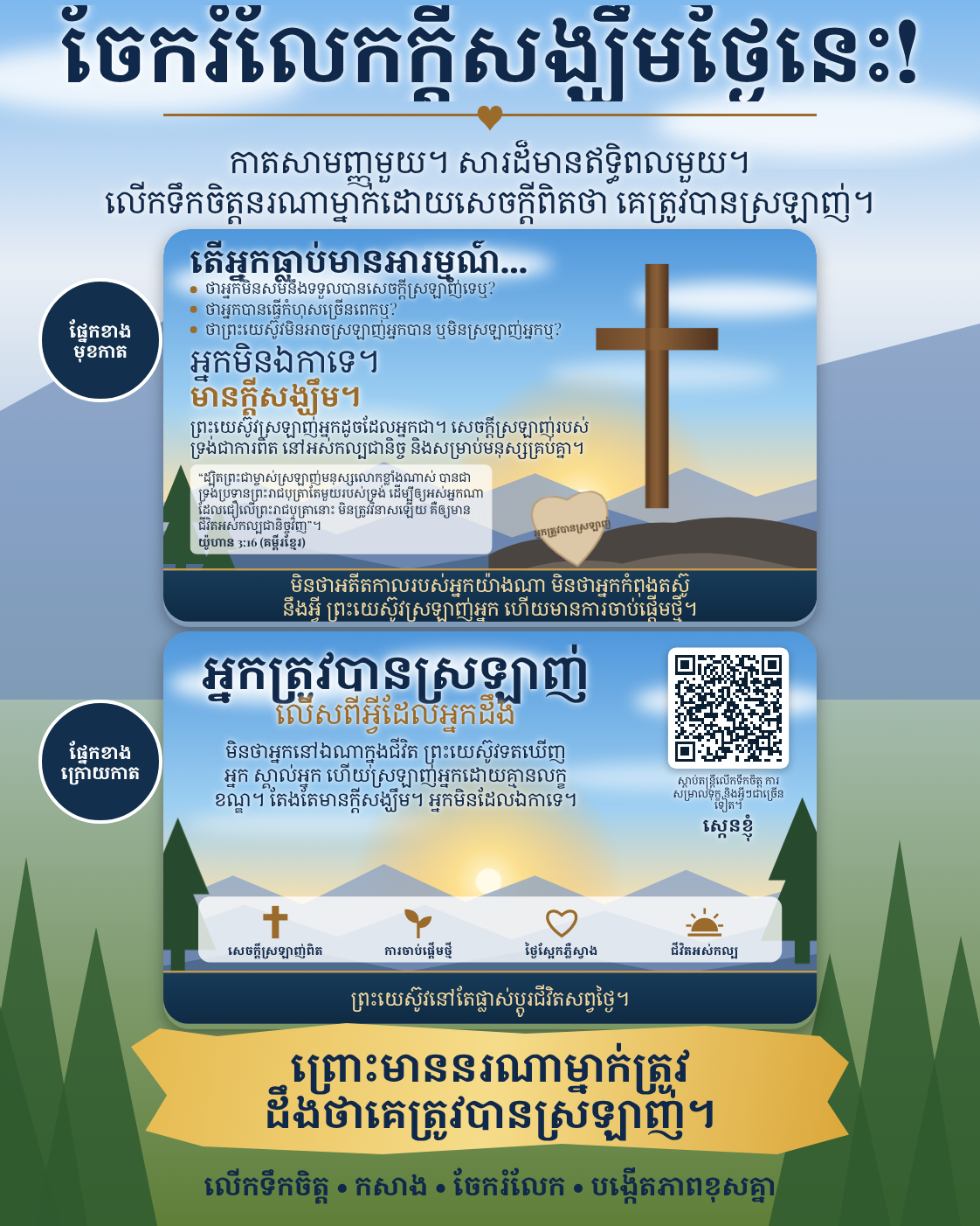 ខិត្តប័ណ្ណ ចែករំលែកសេចក្ដីសង្ឃឹមថ្ងៃនេះ ជាមួយកូដ QR ដែលប្រើបាន