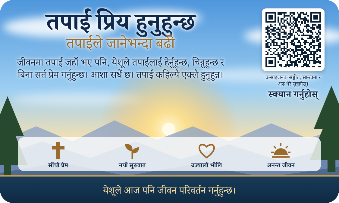 काम गर्ने QR कोडसहित Millions Missing प्रचार व्यापार कार्डको पछाडिको भाग