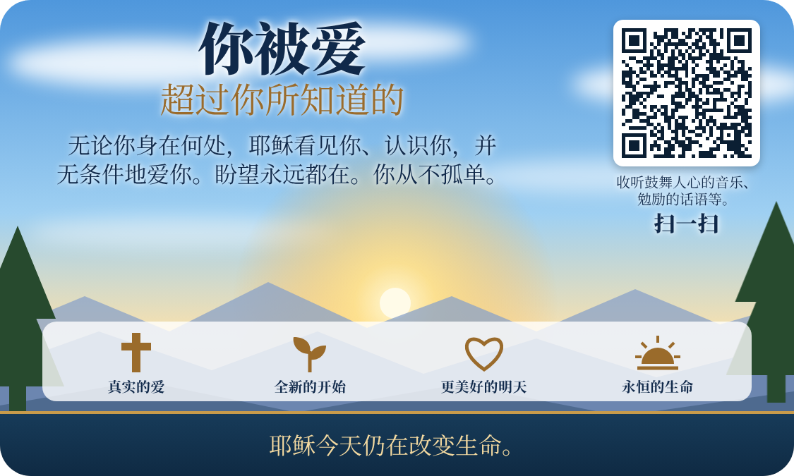 Millions Missing 传福音名片背面，带有可扫描的二维码